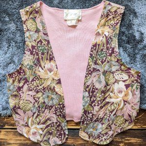 70's Vintage Vest with Floral Design - J.A. Thomas Fashions